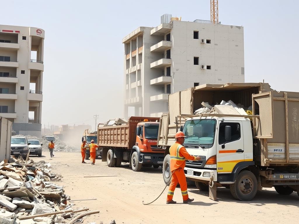 خدمة ترحيل الأنقاض بعد التكسير