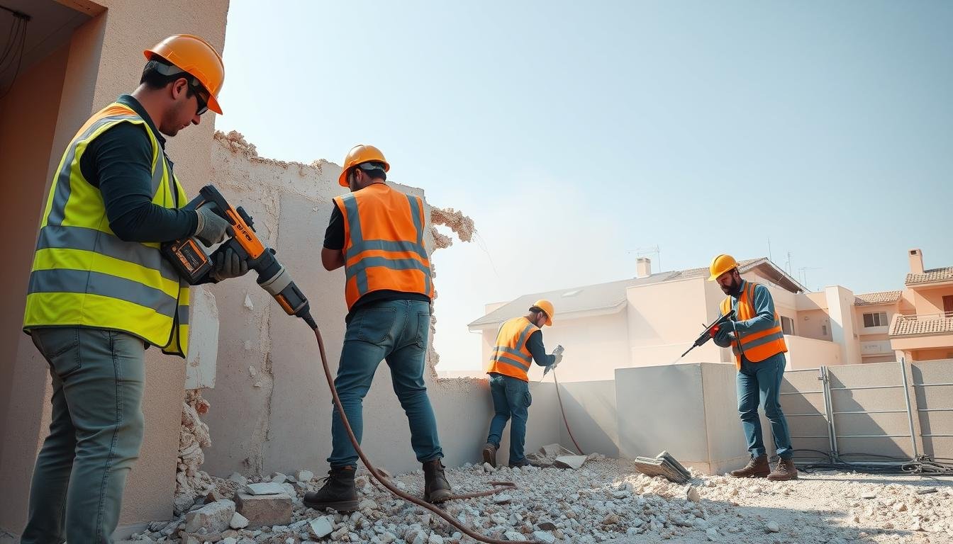 فريق عمل محترف يستخدم تقنيات متطورة في تكسير طوفة في الكويت