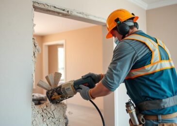 مقاول تكسير يقوم بأعمال تكسير جدران في منزل بالكويت