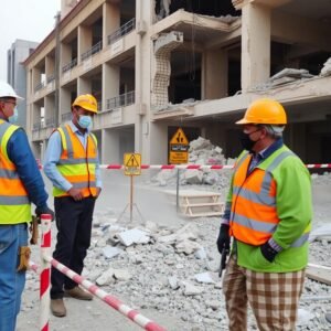 إجراءات السلامة المتبعة من قبل مقاول تكسير وترميم أثناء العمل