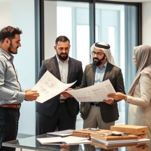 اجتماع مع مقاول الشامية لمناقشة تفاصيل المشروع اجتماع مع مقاول الشامية لمناقشة تفاصيل المشروع