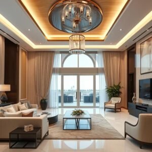 تصميم داخلي فاخر لفيلا في الشامية تصميم داخلي فاخر لفيلا في الشامية