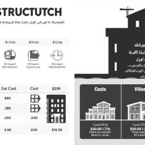 رسم بياني يوضح تكلفة بناء الهيكل الأسود في الكويت
