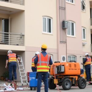 فريق صيانة مباني مقاول العديلية في موقع العمل