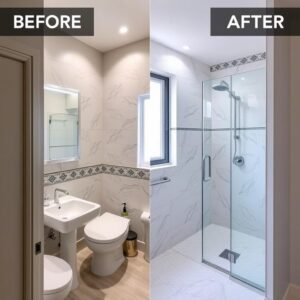 مشروع تكسير وتجديد حمام في الكويت - قبل وبعد