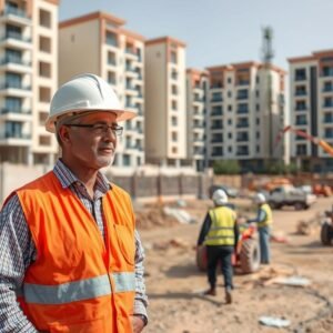 مقاول الشامية يشرف على موقع بناء مقاول الشامية يشرف على موقع بناء