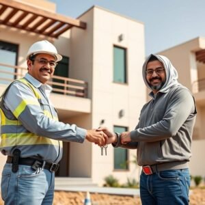 مقاول حولي يسلم مشروع منجز للعميل بعد الانتهاء من التشطيبات