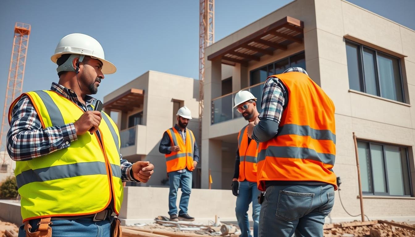 مقاول سلوى يقوم بأعمال البناء والتشطيب في موقع إنشاءات