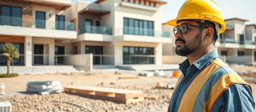 مقاول ضاحية عبدالله السالم يشرف على أعمال البناء