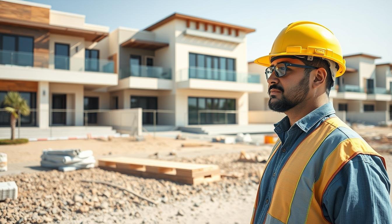 مقاول ضاحية عبدالله السالم يشرف على أعمال البناء