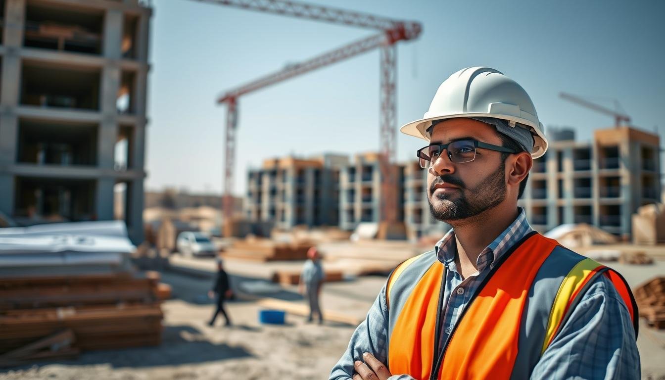 مقاول كيفان يشرف على موقع بناء في منطقة كيفان