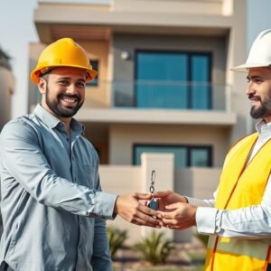 مقاول يسلم مفاتيح منزل جديد للعميل في كيفان