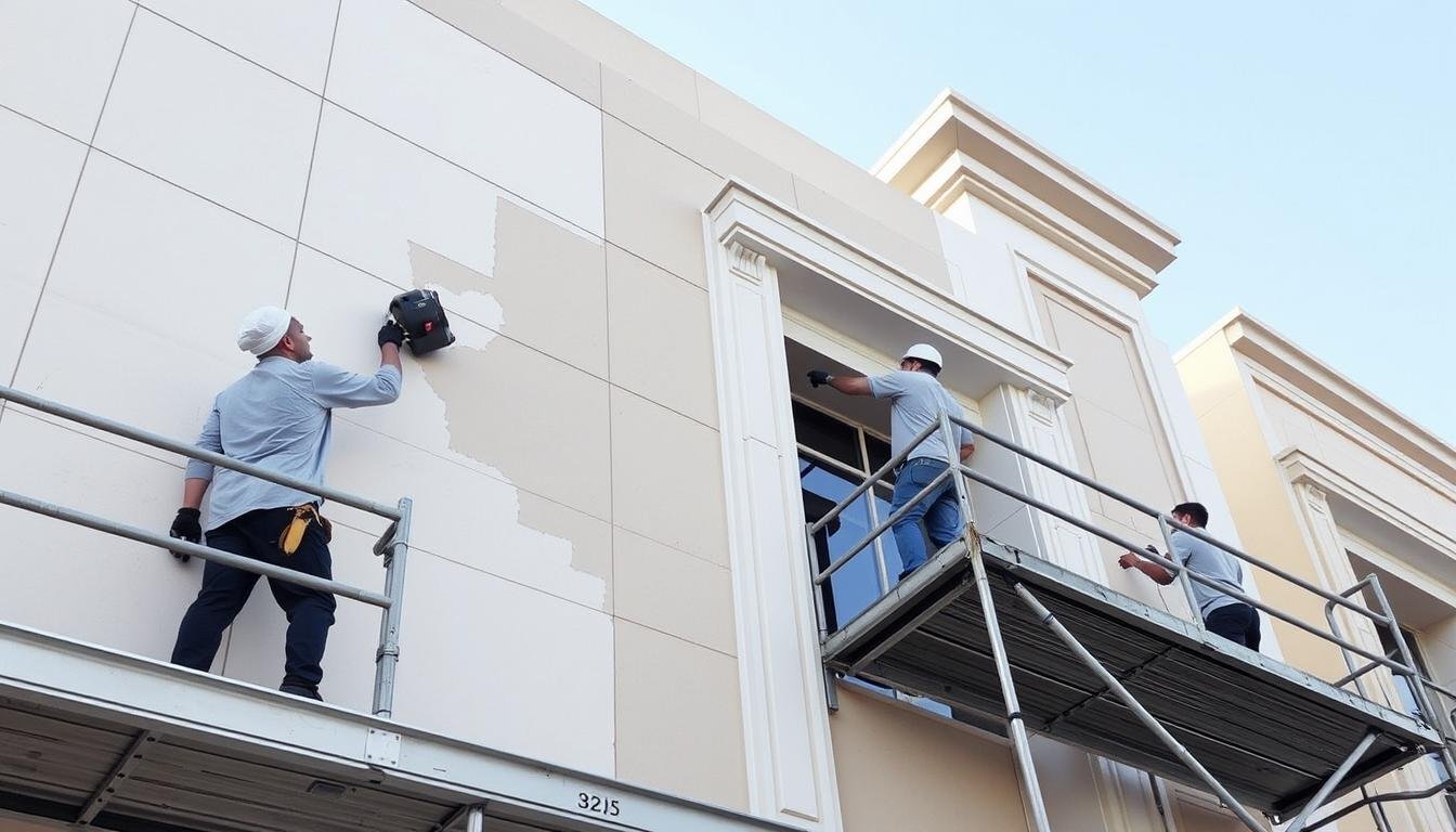 أعمال ترميم متخصصة للواجهات في ابو فطيرة