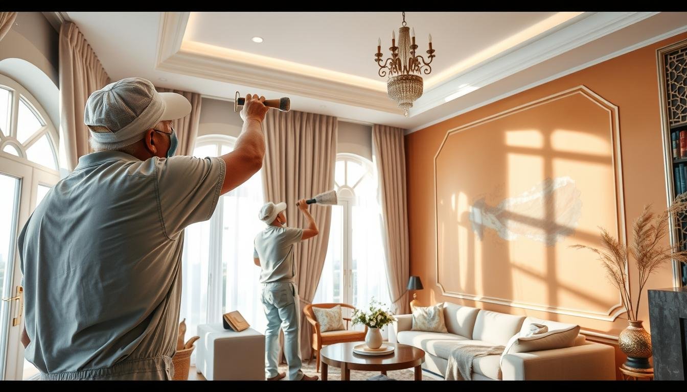 أعمال صباغة وتشطيبات لمنزل عصري بألوان متناسقة