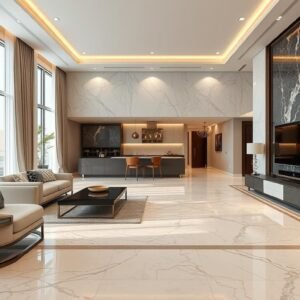 بلاط بورسلان فاخر مستخدم في فيلا بالكويت