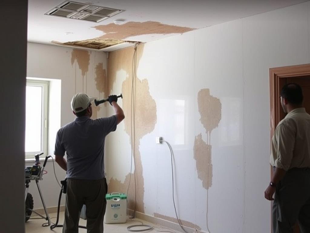 ترميم أضرار المياه والرطوبة في مبنى بالخالدية