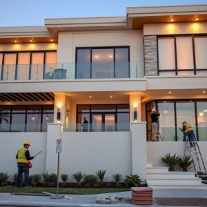 ترميم فيلا فاخرة في الكويت مع تجديد الواجهة الخارجية