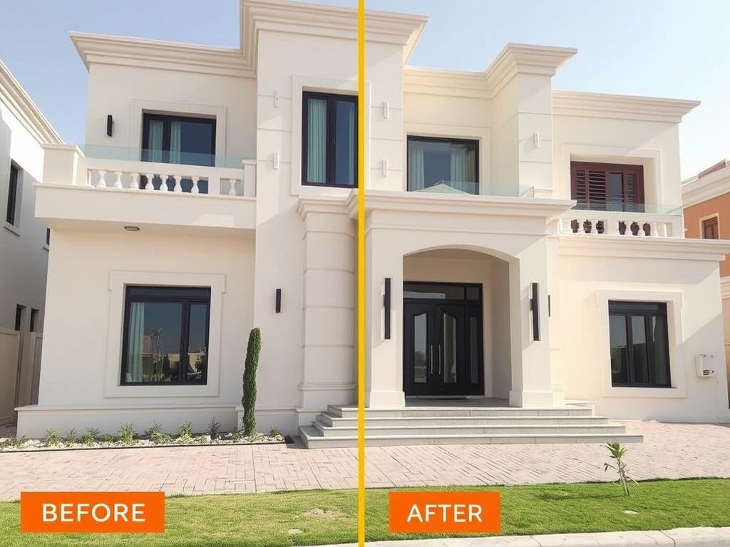 ترميم واجهة فيلا في الفنطاس