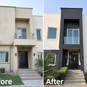 ترميم واجهة منزل في القرين - تجديد كامل للواجهة الخارجية