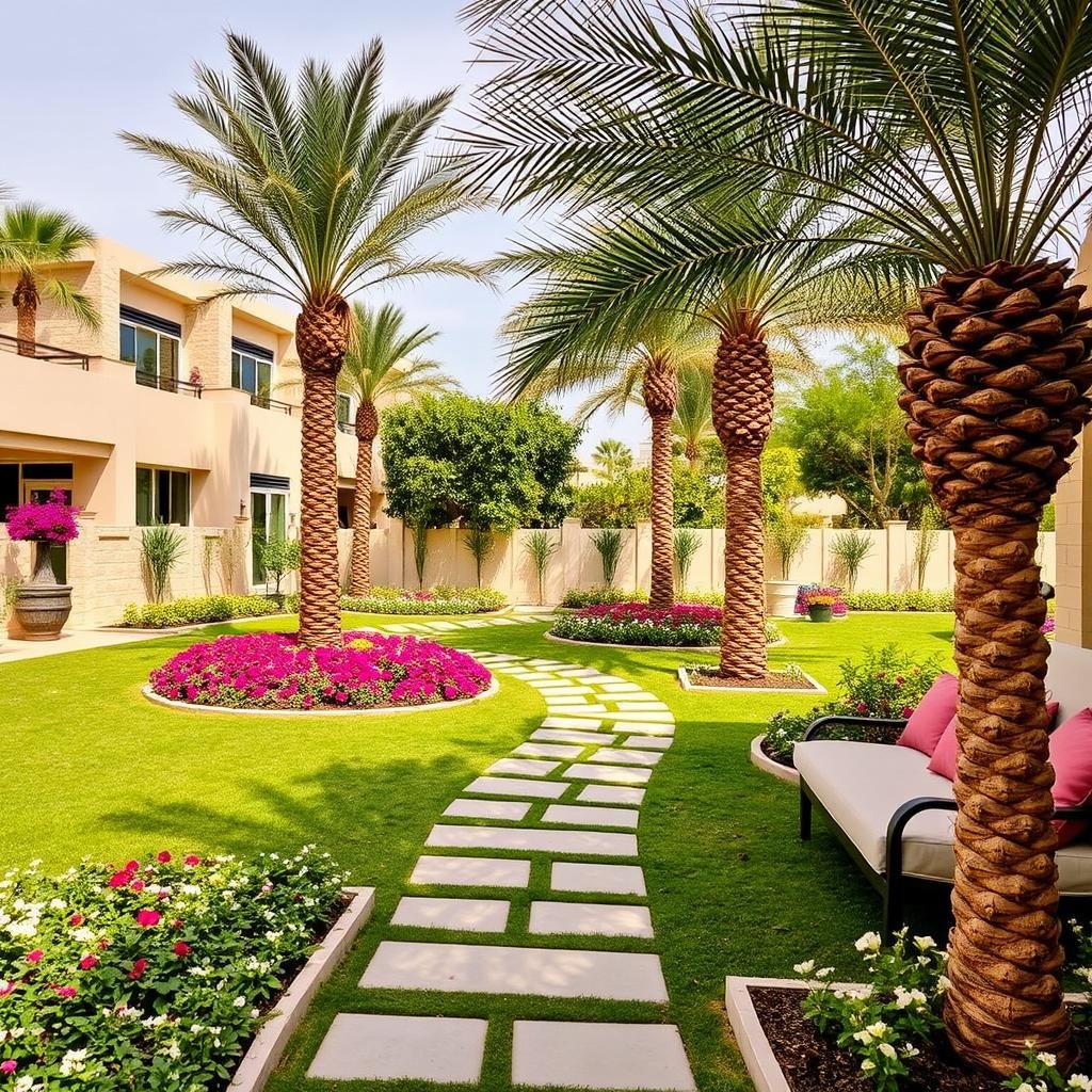 تنسيق حدائق العدان - نموذج لحديقة فيلا