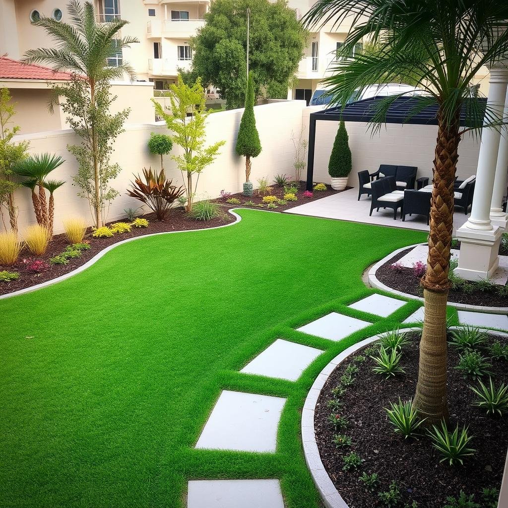 حديقة منزلية تم تنسيقها بواسطة مقاول في جابر الاحمد