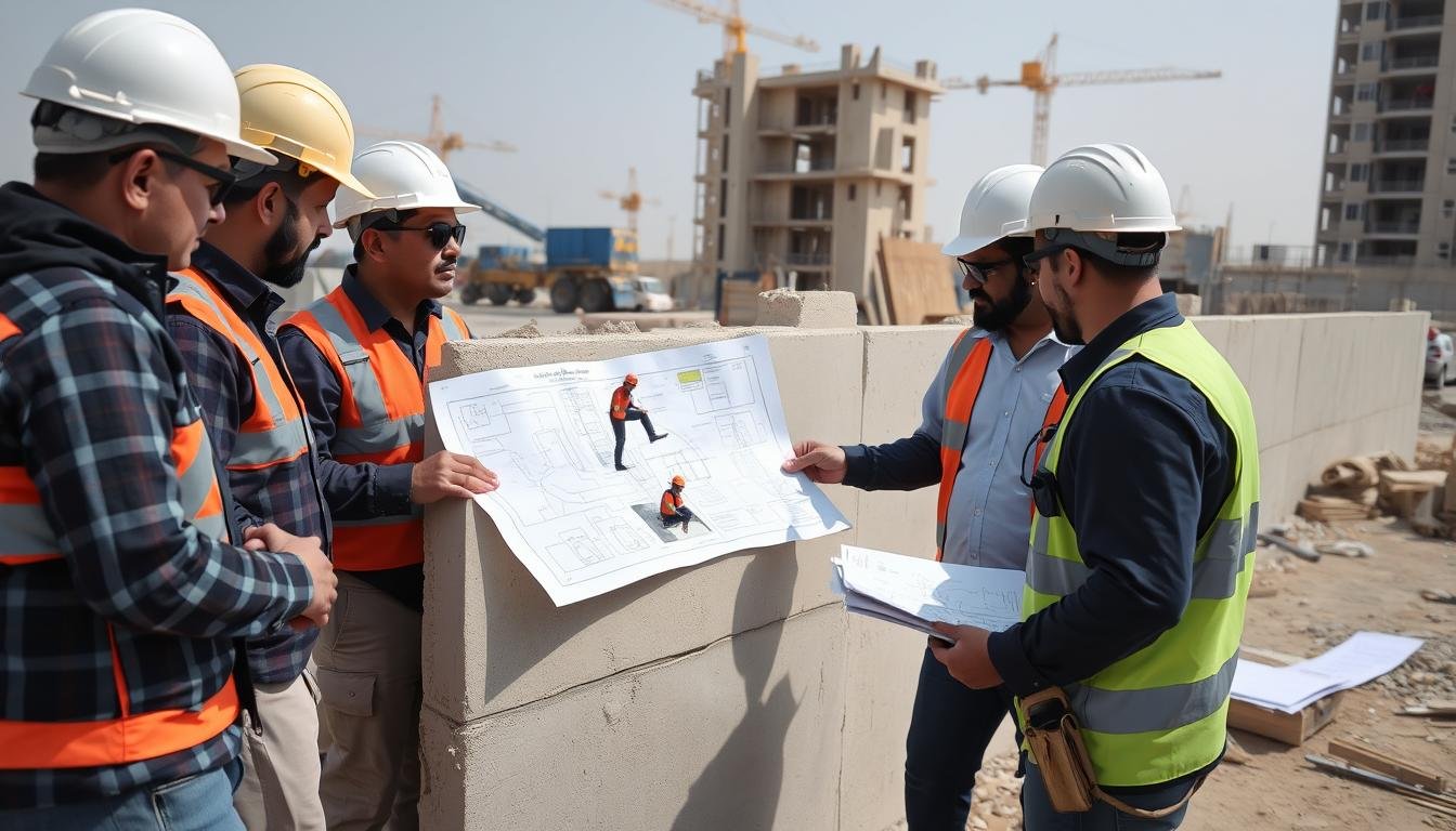 حل مشكلة في موقع بناء بجابر الاحمد