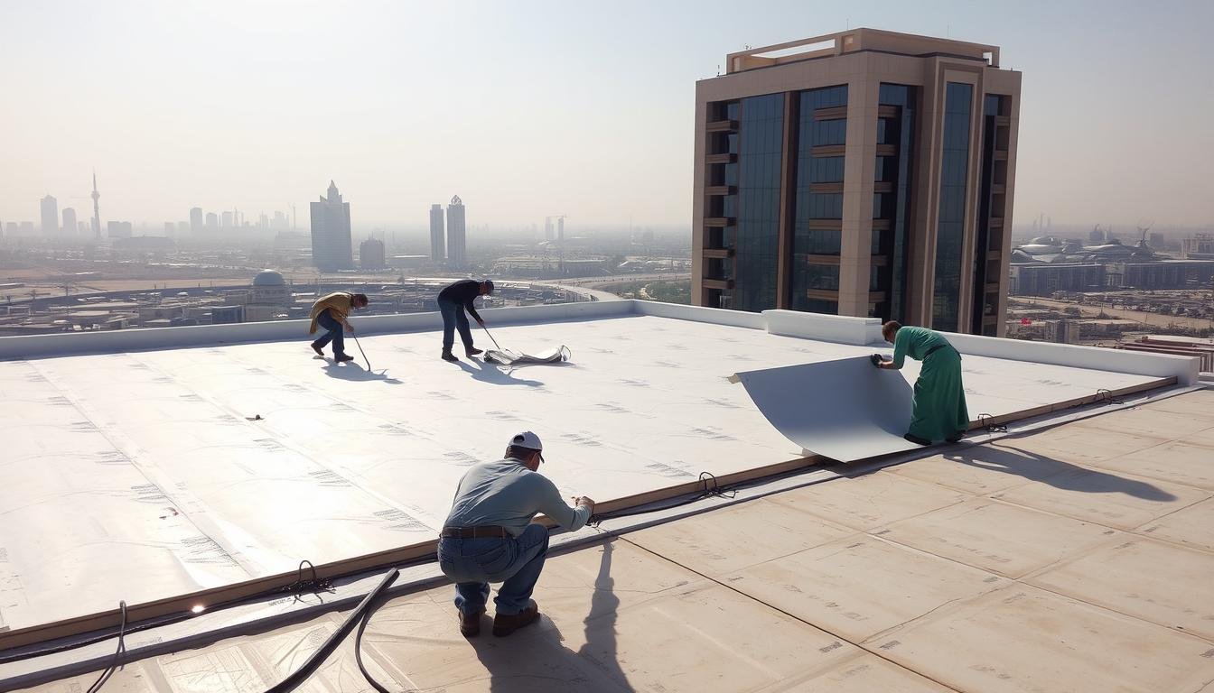 عازل أسطح بالكويت يحمي المباني من الحرارة الشديدة