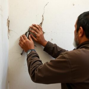 عامل يقوم بإصلاحات جزئية في منزل بمنطقة القرين مقاول ترميمات القرين
