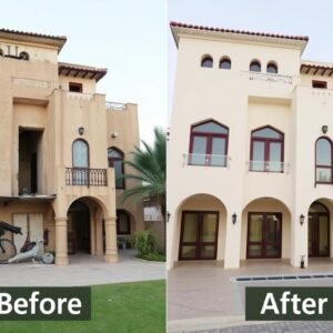 عملية ترميم فيلا قديمة بواسطة مقاول فلل بالكويت