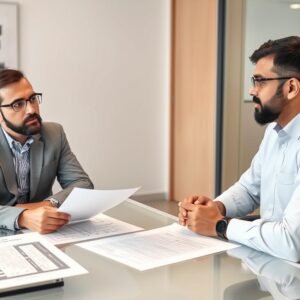 عميل يطرح أسئلة على مقاول بناء بالكويت قبل التعاقد