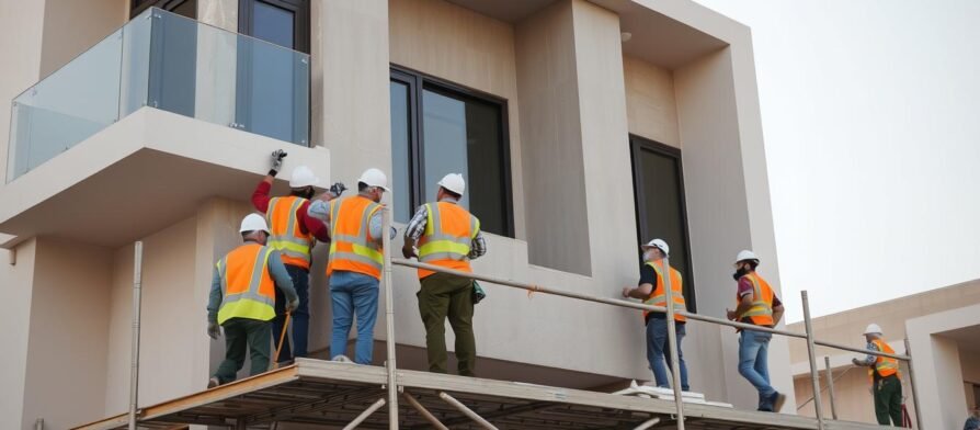 فريق ترميمات ابو فطيرة المتخصص أثناء العمل في أحد المشاريع