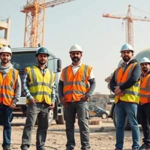 فريق عمل متكامل من شركة متخصصة في أعمال الخرسانة بالكويت