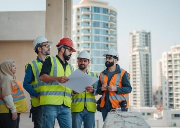 فريق متخصص يقوم بأعمال ترميمات بالكويت في أحد المباني