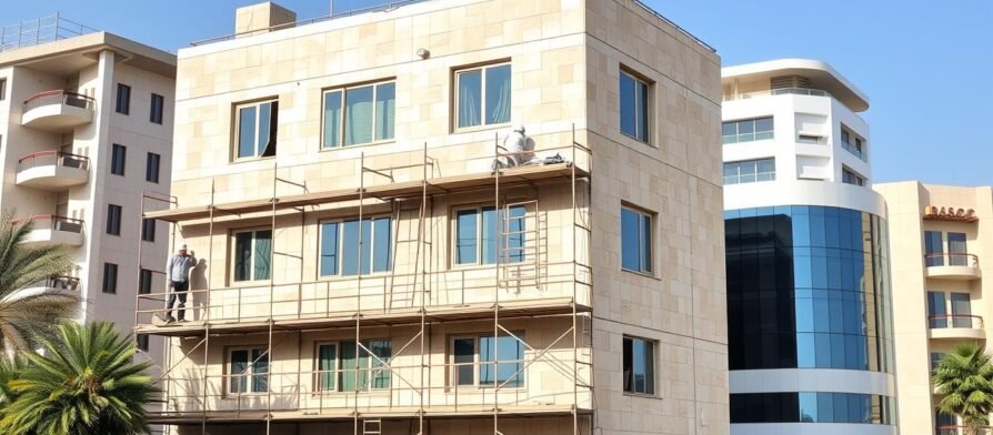 مبنى في منطقة الخالدية يخضع لعملية ترميم شاملة