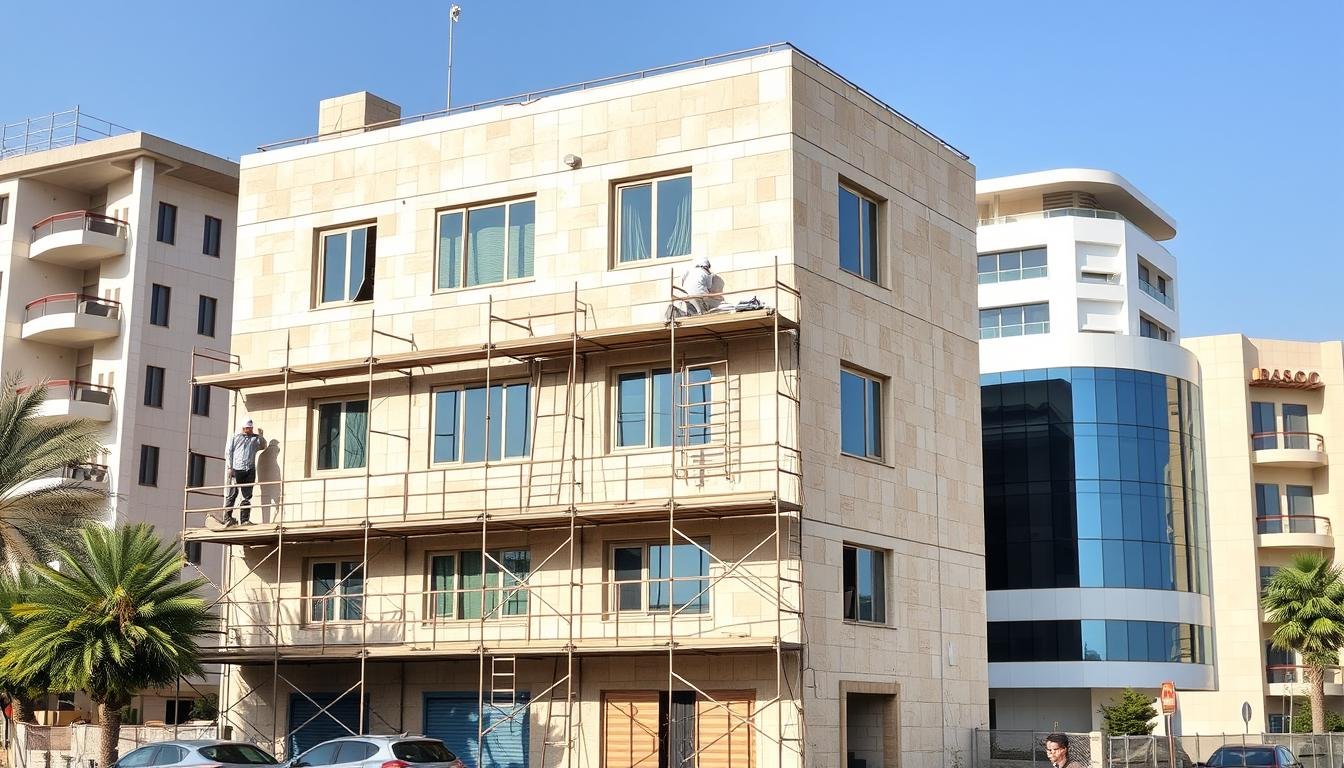 مبنى في منطقة الخالدية يخضع لعملية ترميم شاملة