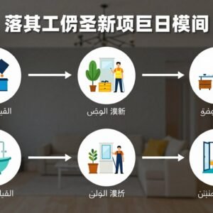 مخطط توضيحي لمراحل تنفيذ مشروع ترميمات عامة في الكويت