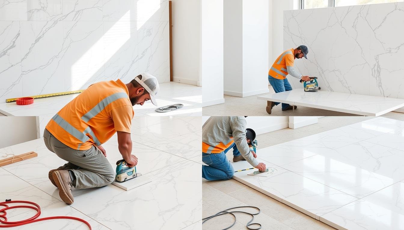 مراحل تركيب الرخام بواسطة مقاول رخام الكويت المحترف