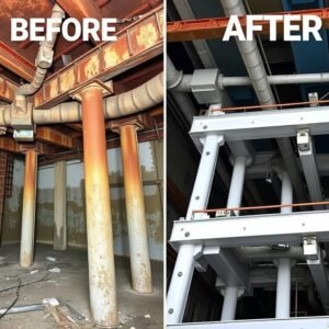 معالجة تآكل هيكل فولاذي لبرج سكني في العدان معالجة تآكل هيكل فولاذي لبرج سكني في العدان