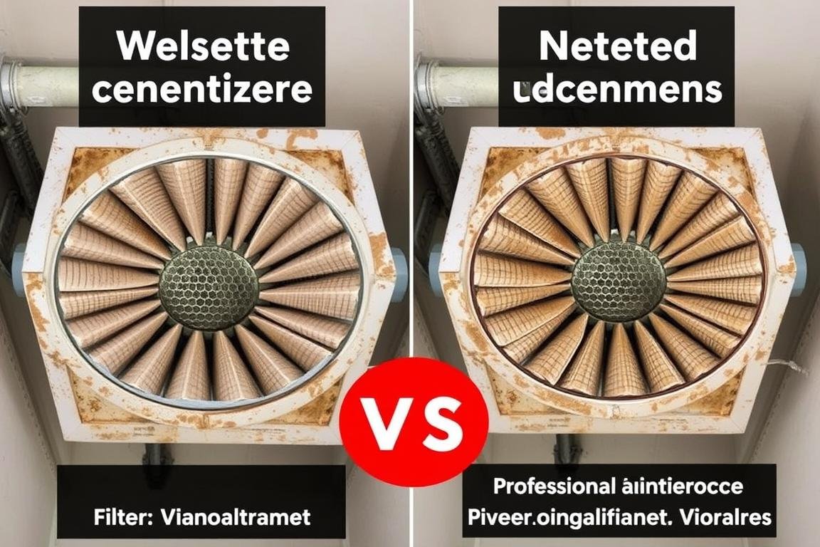 مقارنة بين نظام تهوية مركزية تمت صيانته بانتظام وآخر مهمل في الكويت