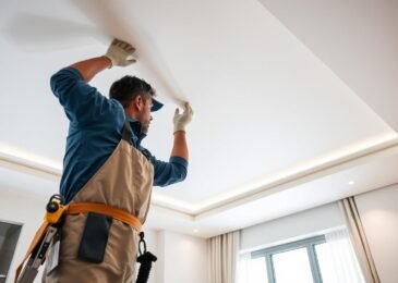 مقاول اسقف بالكويت يقوم بتركيب سقف معلق في منزل حديث