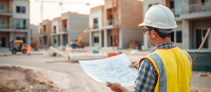 مقاول بناء جابر الاحمد يشرف على موقع بناء