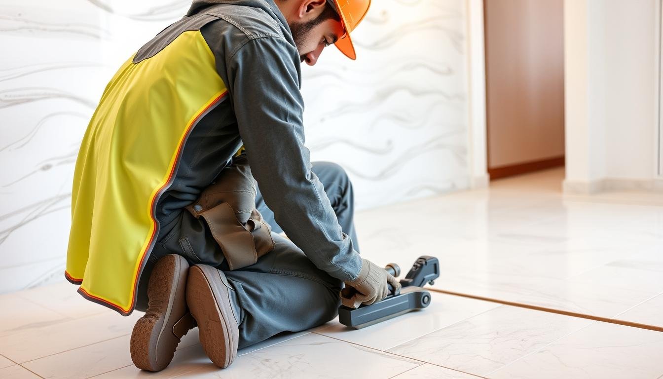 مقاول تركيب سيراميك الكويت يقوم بتركيب بلاط أرضي بدقة عالية