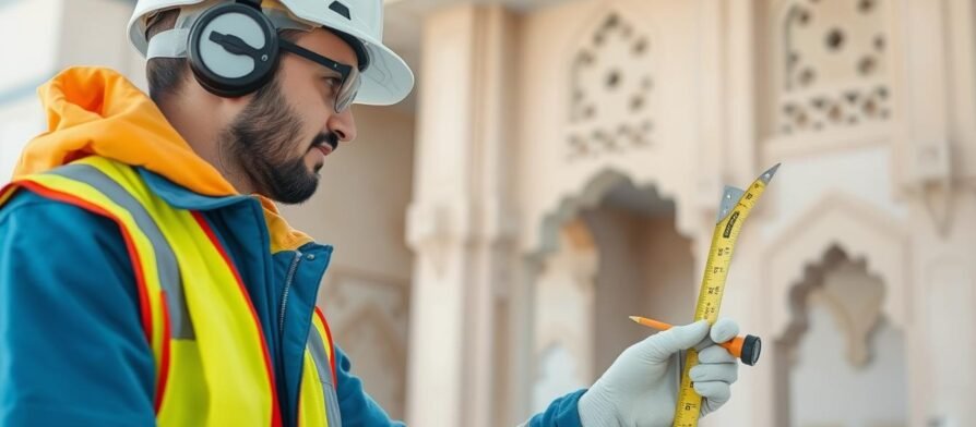 مقاول ترميمات الظهر يقوم بفحص وتقييم المبنى قبل البدء بأعمال الترميم