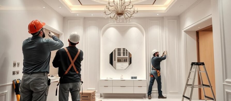 مقاول تشطيبات بالكويت يقوم بأعمال تشطيب داخلية لمنزل فاخر