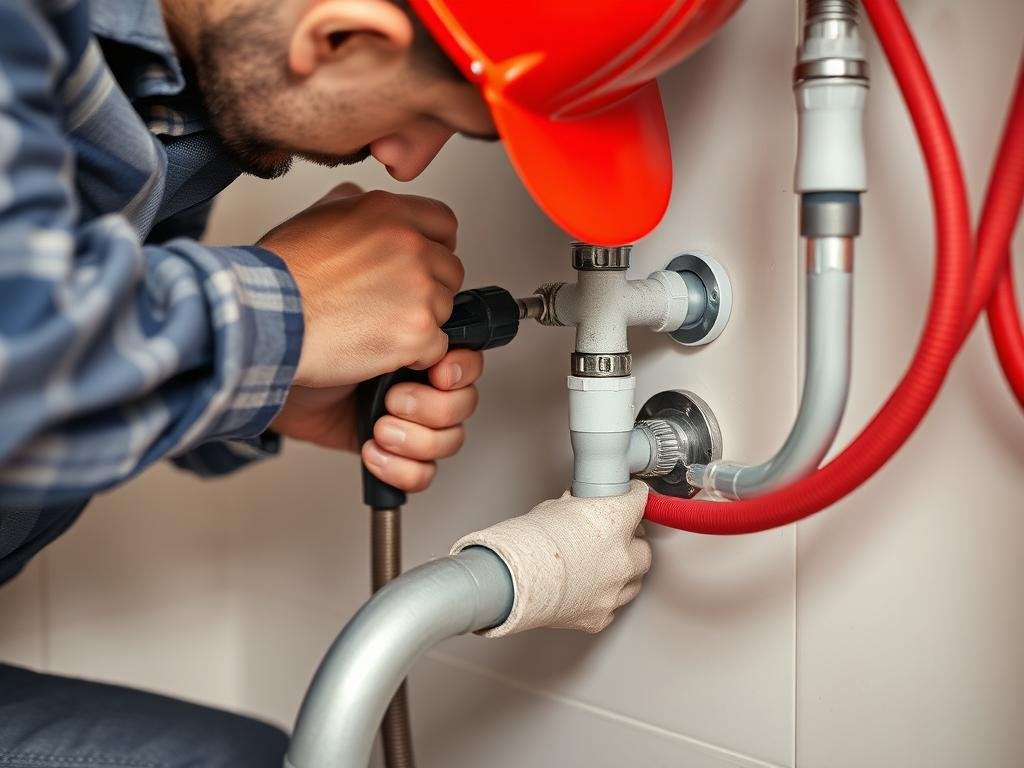 مقاول صحي الكويت يقوم بإصلاح تسرب مياه في أنابيب الحمام