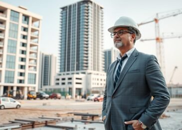 مقاول عام يشرف على موقع بناء في الكويت