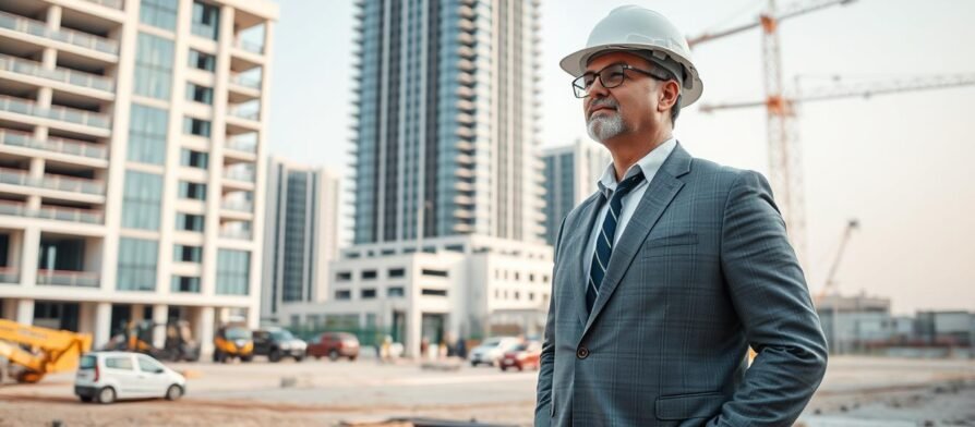 مقاول عام يشرف على موقع بناء في الكويت