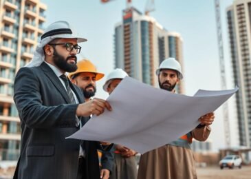 مقاول مبانى الكويت يشرف على موقع بناء حديث