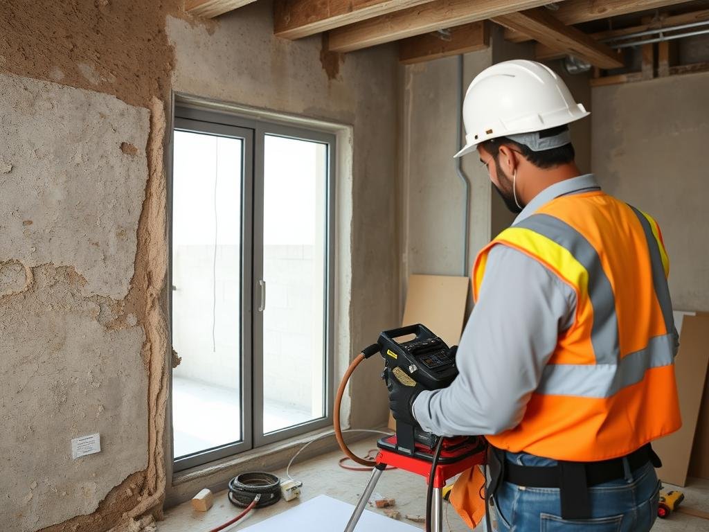 مقاول يعالج مشاكل الرطوبة والتسربات في أحد المباني بمنطقة الظهر مقاول يعالج مشاكل الرطوبة والتسربات في أحد المباني بمنطقة الظهر