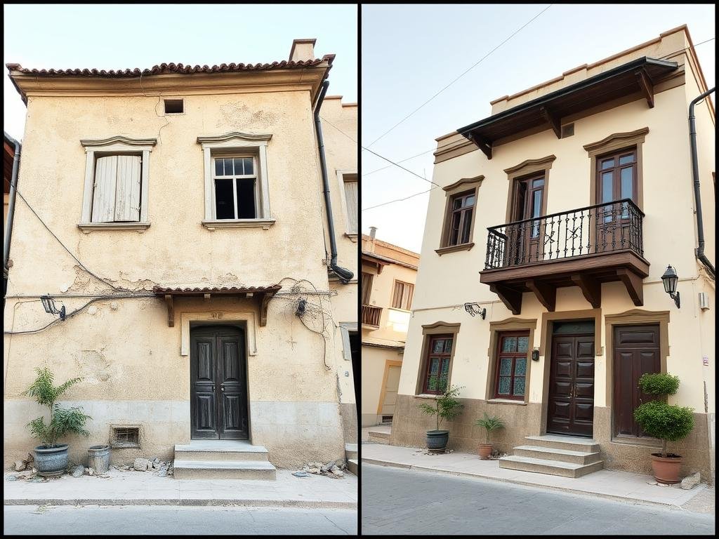 منزل تراثي في الزهراء قبل وبعد عملية الترميم